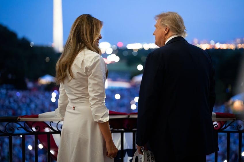 fashion notes melania trump spends 4th of july weekend in thom browne manolo blahniks