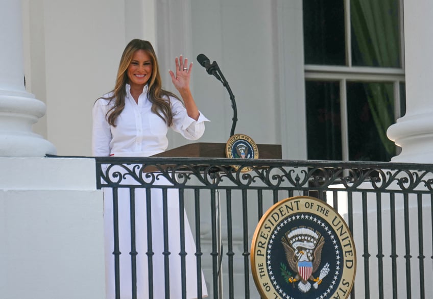 fashion notes melania trump spends 4th of july weekend in thom browne manolo blahniks