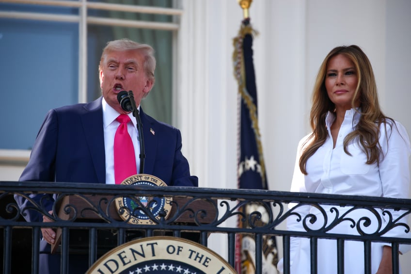 fashion notes melania trump spends 4th of july weekend in thom browne manolo blahniks