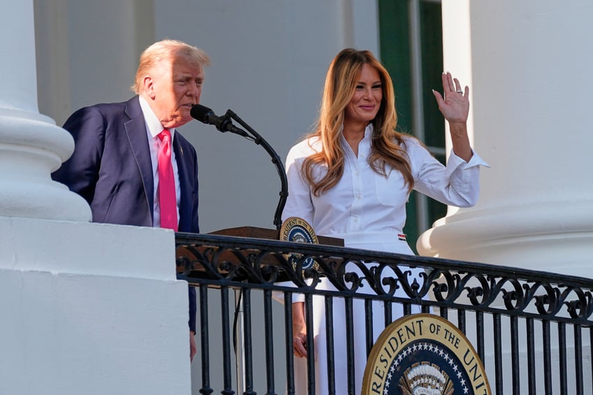 fashion notes melania trump spends 4th of july weekend in thom browne manolo blahniks