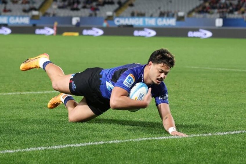 Auckland Blues centre AJ Lam scored the opening try in Friday's Super Rugby semi-final