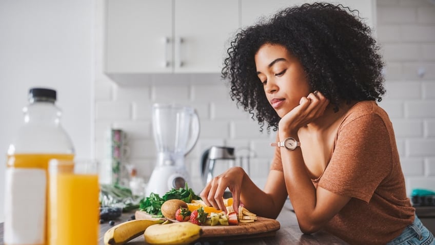 Woman eating healthy