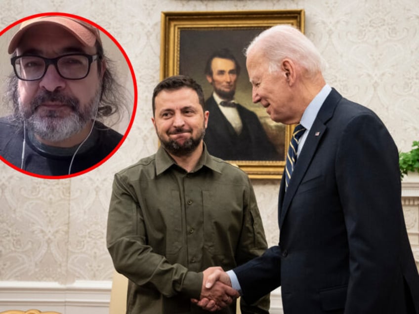 WASHINGTON, DC - SEPTEMBER 21: U.S. President Joe Biden shakes hands with President of Ukraine Volodymyr Zelensky while welcoming him to the Oval Office at the White House on September 21, 2023 in Washington, DC. Zelensky is in the nation's capital to meet with President Biden and Congressional lawmakers after …