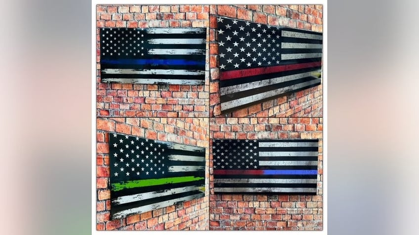 American Flag First Responders Metal Art