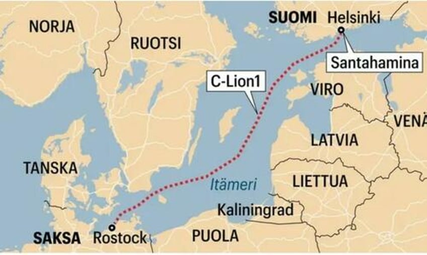 fault strikes undersea fiber cable in baltic sea connecting finland germany 