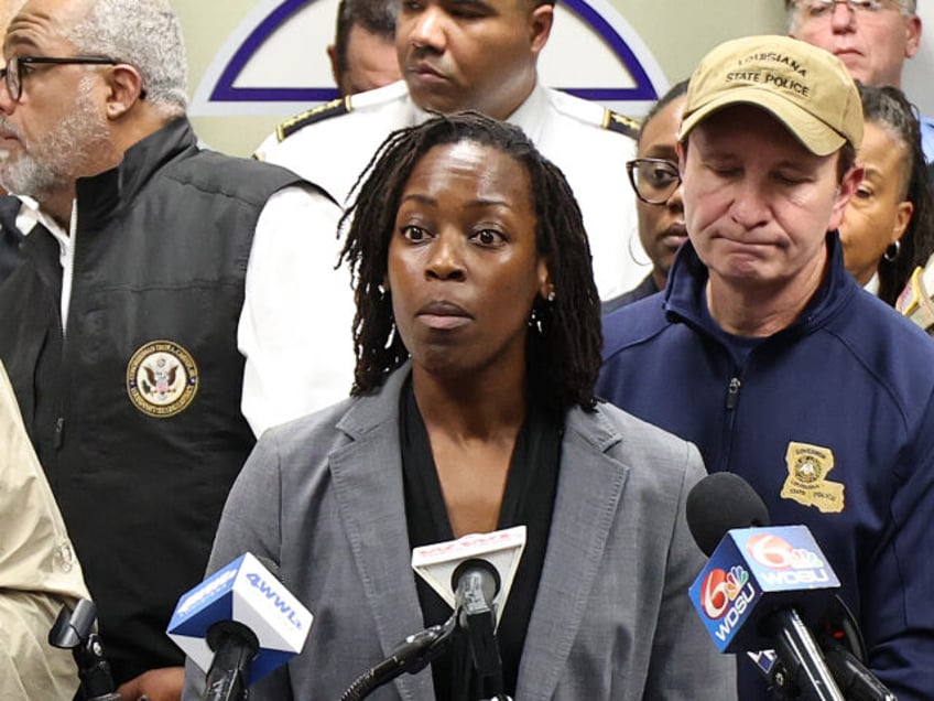 FBI Special Agent Aletha Duncan speaks to the media during a press conference on January 1