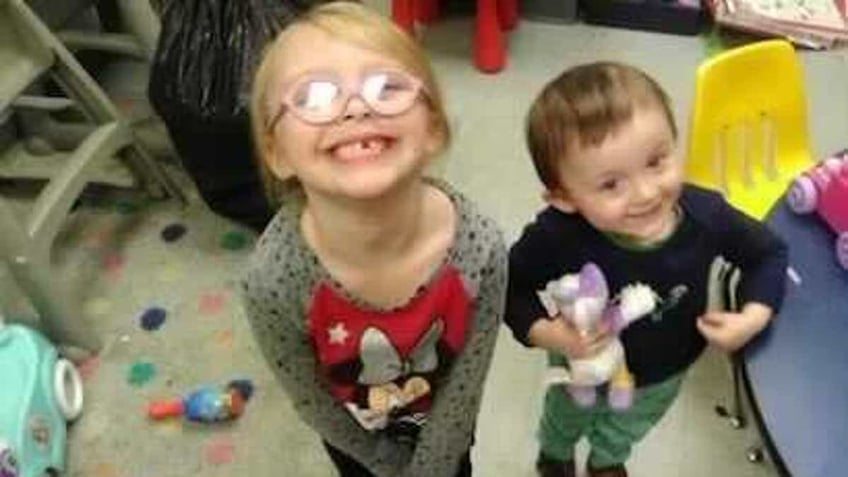 Missing Harmony Montgomery and her little brother Jamison at a foster home more than two years ago.