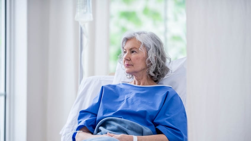 Woman getting IV