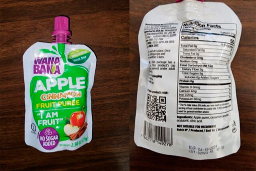 fda says wanabana fruit puree pouches may contain dangerous levels of lead