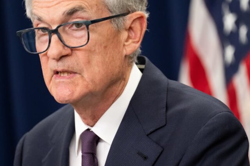 Chair of the US Federal Reserve Jerome Powell speaks during a press conference following t