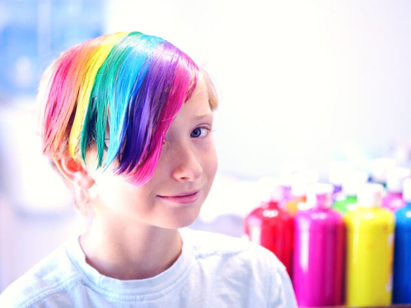 transgender- and rainbow-colored hair