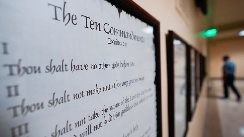 Framed poster of the Ten Commandments