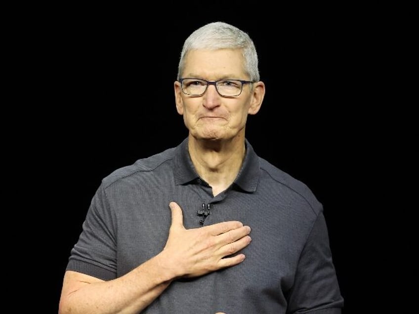 Apple CEO Tim Cook looks like the cat who got the canary