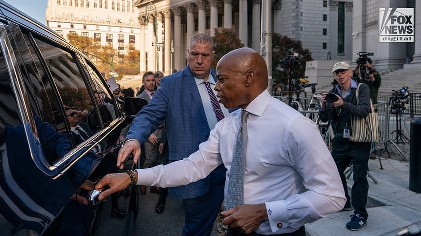 New York City Mayor Eric Adams departs Thurgood Marshall United States Courthouse in New York City