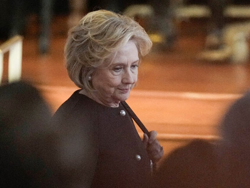 ATLANTA, GEORGIA - NOVEMBER 28: Former Secretary of State and first lady Hillary Clinton a