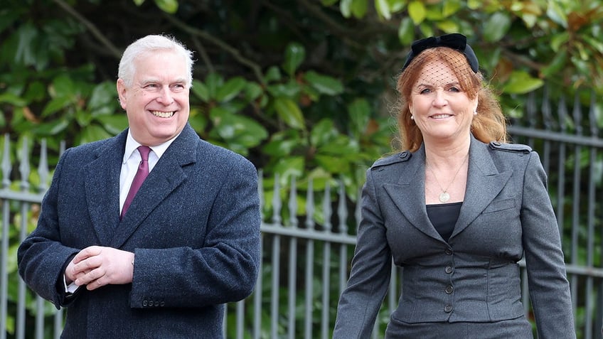 Sarah Ferguson smiles alongside ex-husband Prince Andrew.