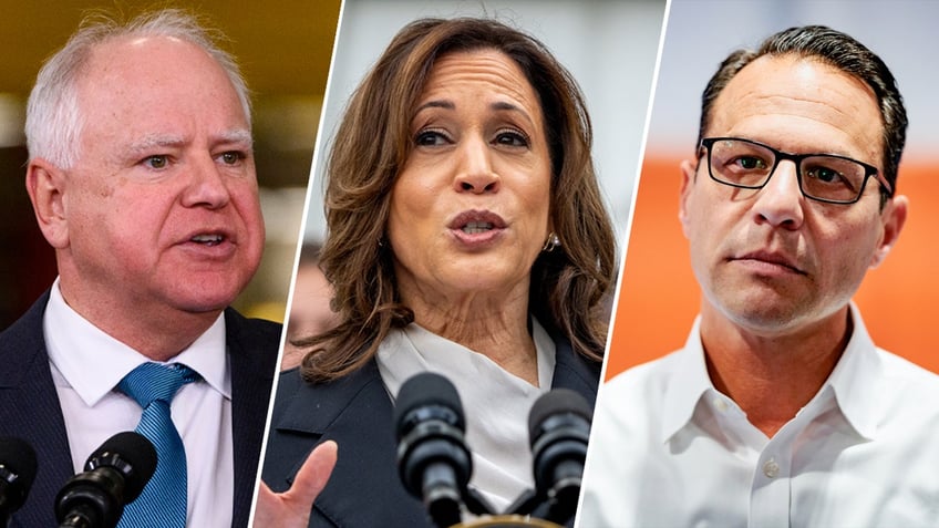 Gov. Tim Walz, Vice President Kamala Harris and Gov. Josh Shaprio