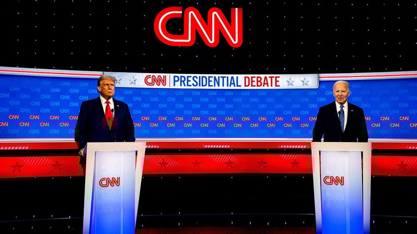 Trump and Biden on debate stage