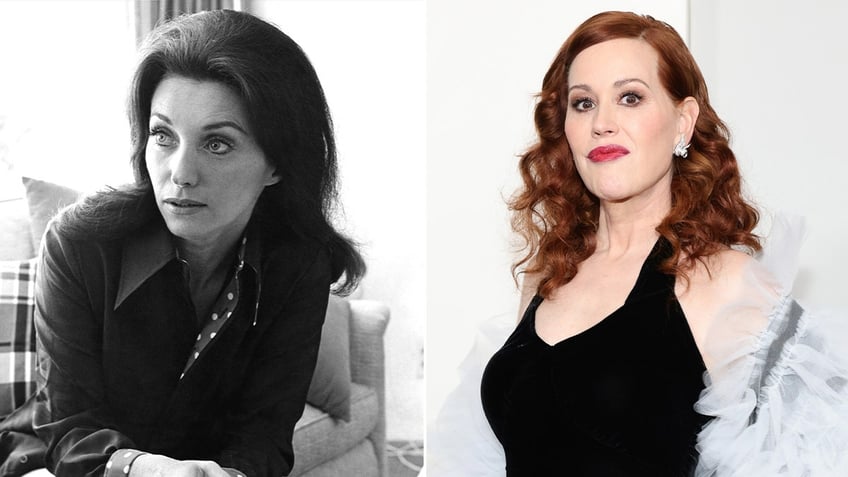 Side by side photos of Joanne Carson and Molly Ringwald