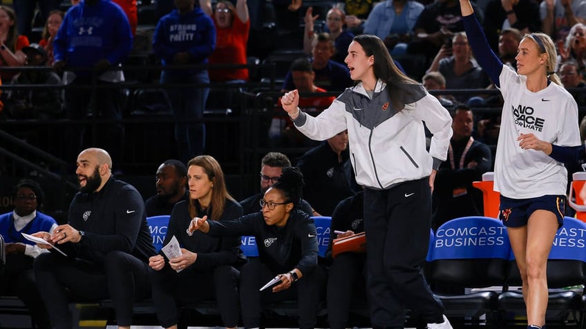 Caitlin Clark on bench