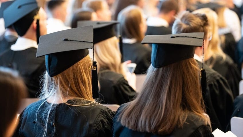 College graduates in cap and gown