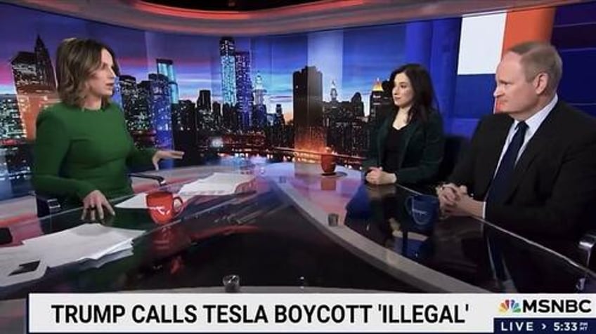 fiery but peaceful msnbc describes violent attacks on tesla dealerships as protests