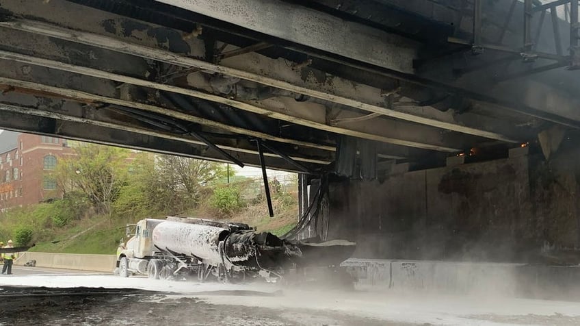 Damage from fiery crash