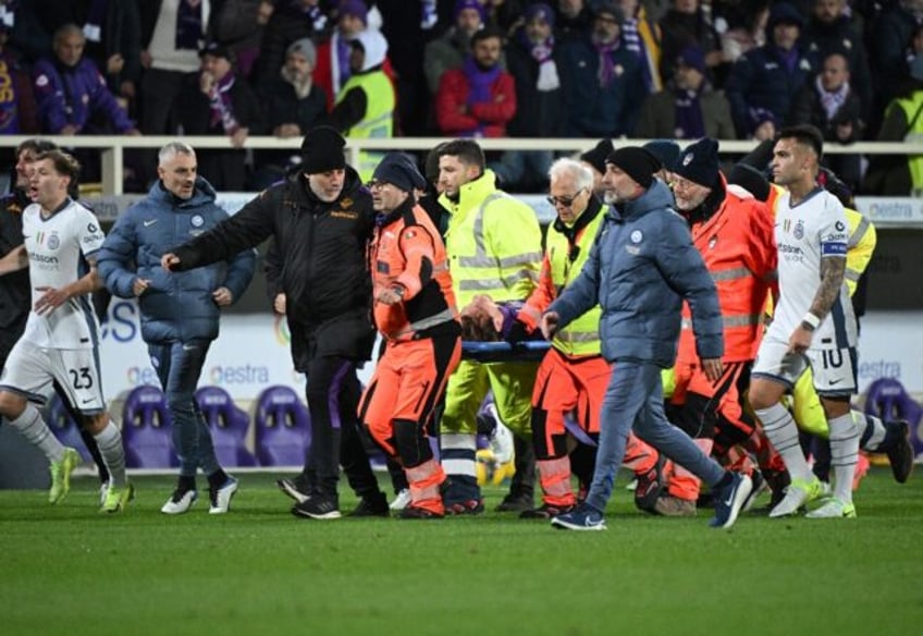 Edoardo Bove was stretchered off the field after collapsing suddenly during Fiorentina's m