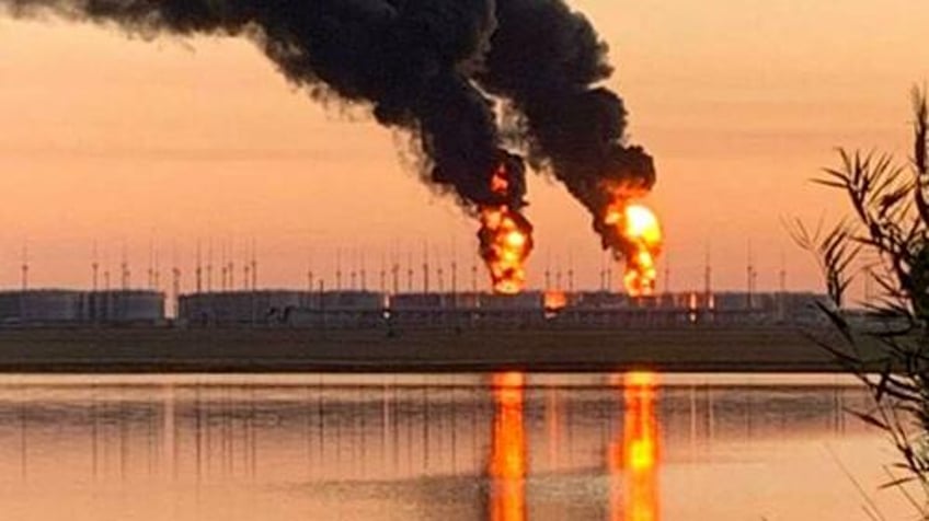 fire rages at large russian state oil depot still two days after ukraine drone attack