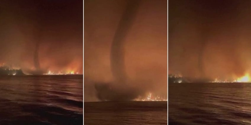 fire tornado in british columbia captured on video during raging canada wildfires