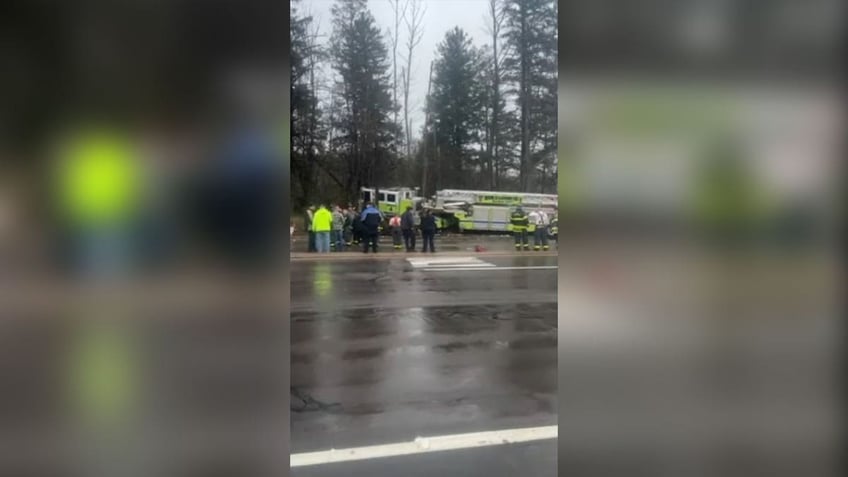 Damaged ladder truck in Pennsylvania