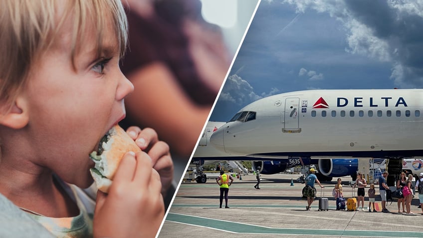 delta and shake shack burger on flights