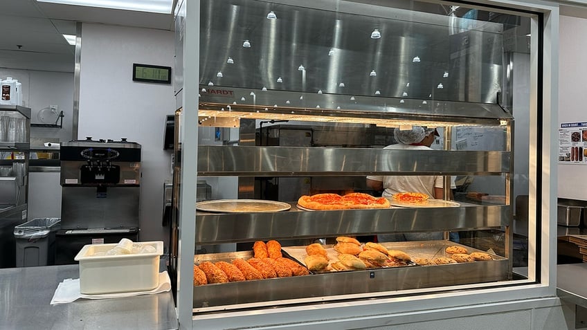 Costco food court items are on display.