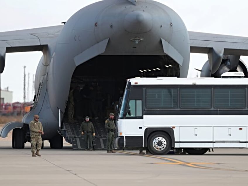 EL PASO, TEXAS - JANUARY 30: 80 migrants from Guatemala are deported to their country with