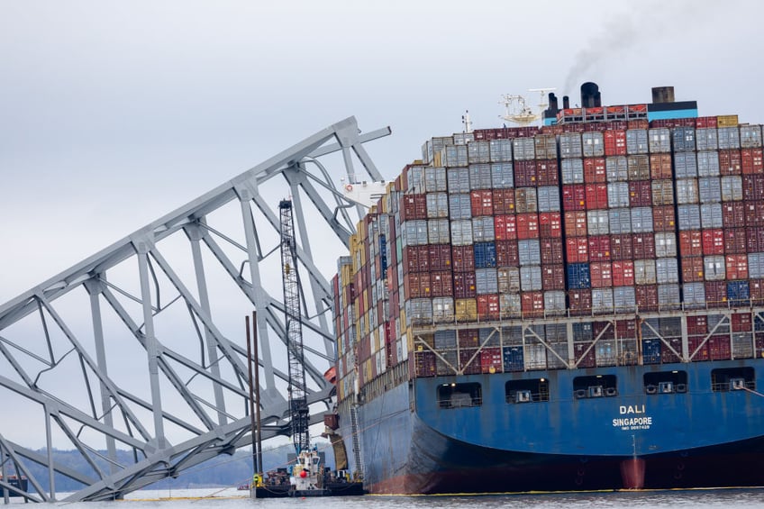 first vessel transits new temporary route into baltimore harbour