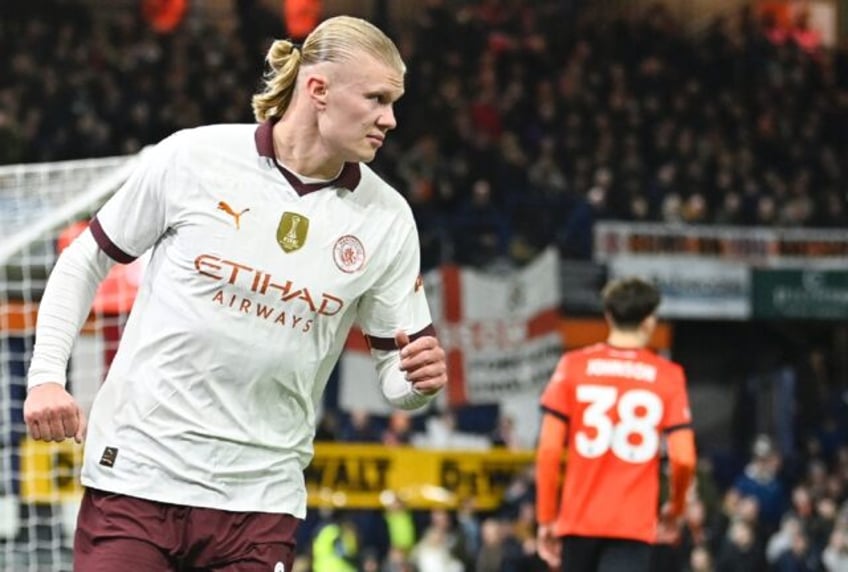 Manchester City striker Erling Haaland scored five times against Luton