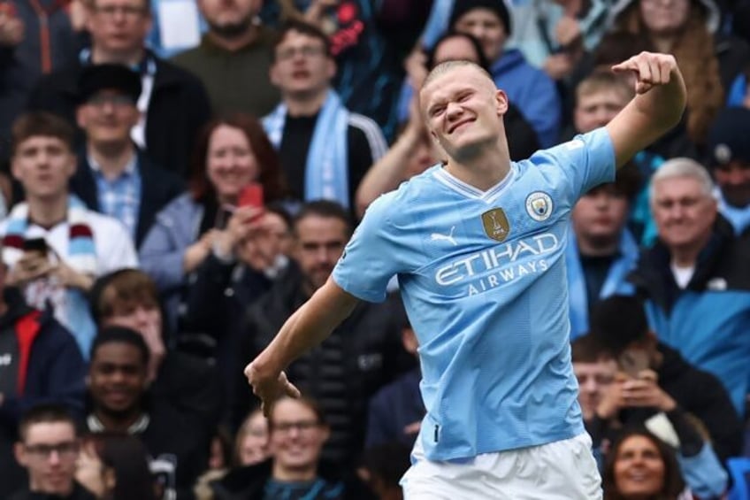 Erling Haaland scored in Manchester City's 4-1 win over Luton