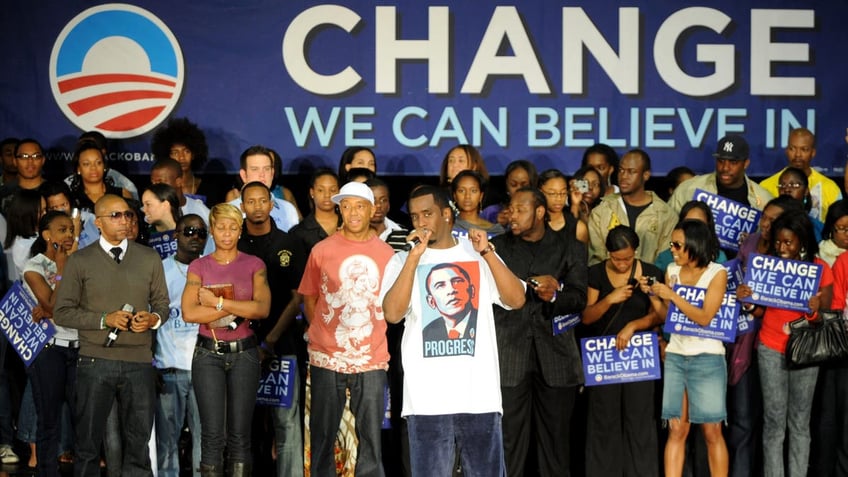 Sean Combs campaigning for Obama in 2008