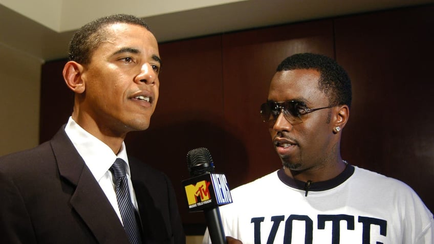 then- Sen. Barack Obama with P Diddy 