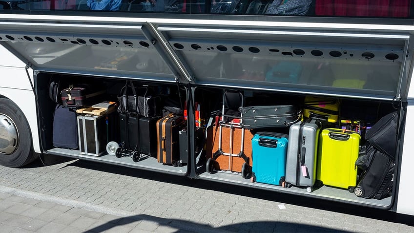 suitcases in plane