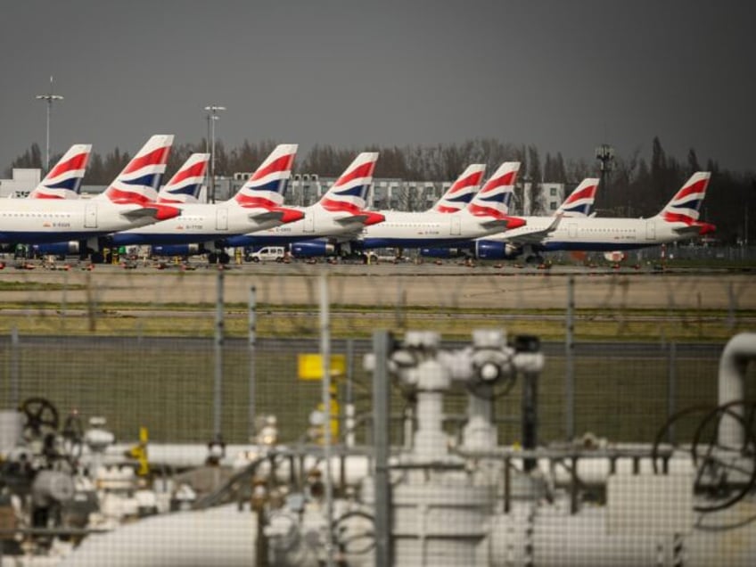 LONDON, ENGLAND - MARCH 21: Passenger aircraft operated by British Airways on the tarmac a