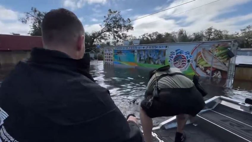 Hillsborough County Sheriff's Office deputies on a boat