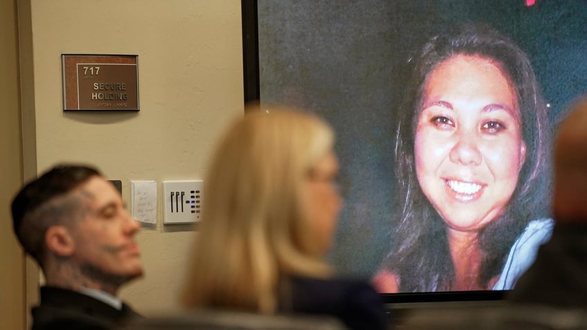 Photo of Diane Ruiz displayed in the courtroom