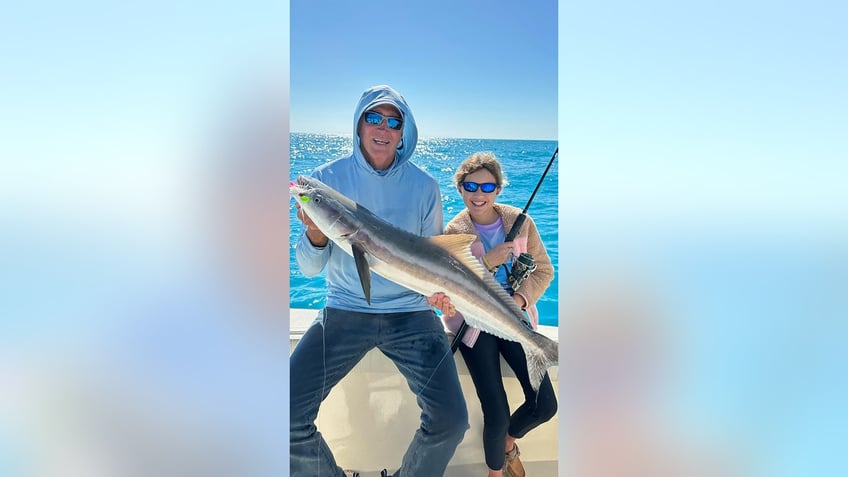 Dale Bittner with Julia Bernstein state record cobia