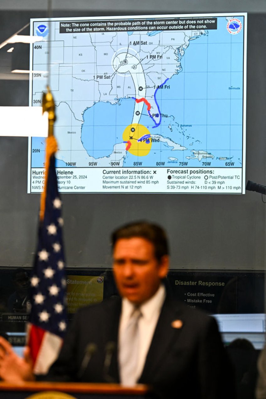 florida gov ron desantis delivers late night update on hurricane helene now is not the time to be going out