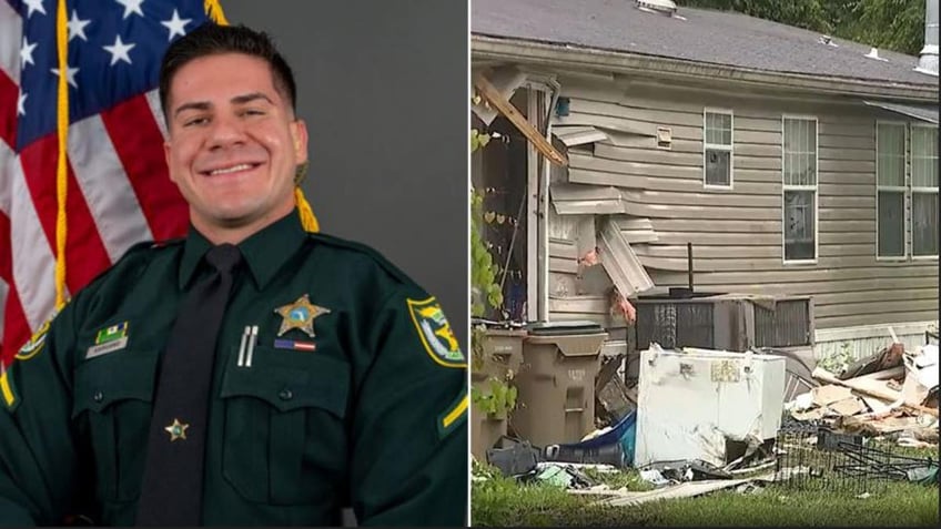 A split of Deputy Stefano Gargano and the home where he was ambushed