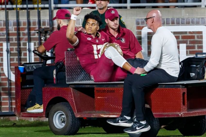 florida state qb jordan travis carted off after injury to left leg against north alabama