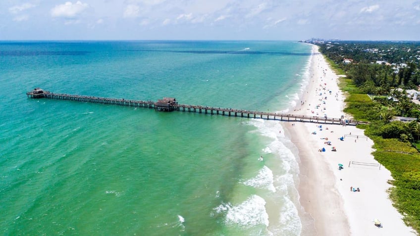 Naples Pier aerial shot