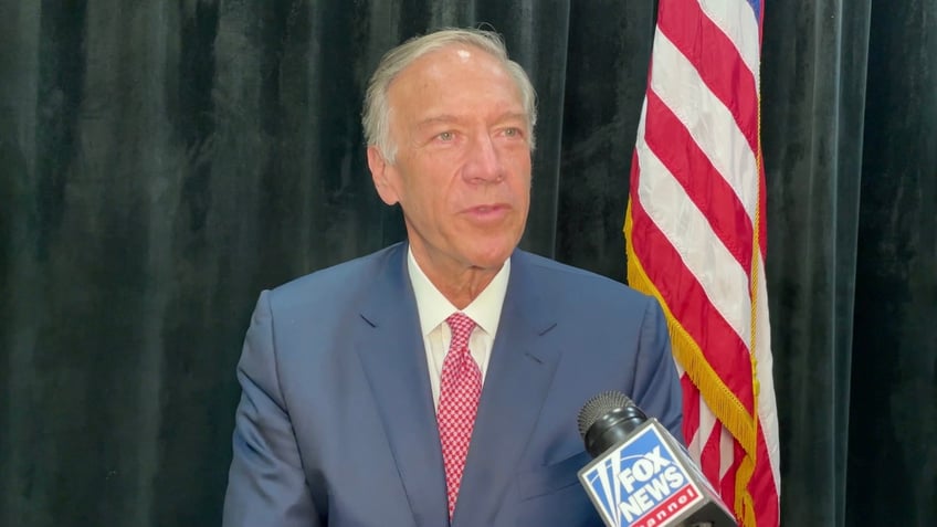 Former Secretary of State Mike Pompeo being interviewed by Fox News Digital, on June 25, 2025, at the New Hampshire Institute of Politics in Manchester, N.H. 