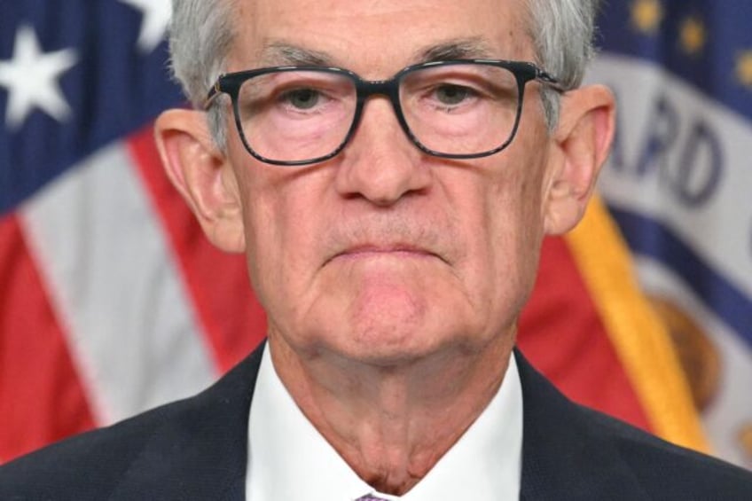 TOPSHOT - US Federal Reserve chairman Jerome Powell holds a press conference in Washington